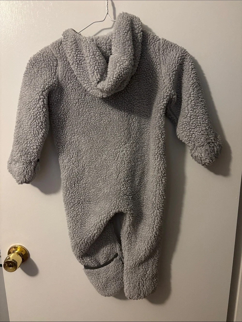 Snozu Kids Cozy Gray Sherpa One-Piece Footie Winter Suit 24M